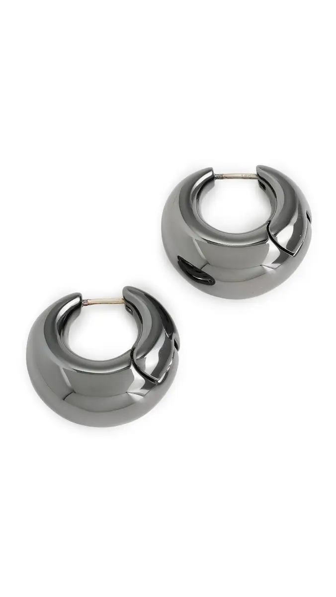 Jennifer Fisher Dylan Hinged Huggies Hematite One Size | Thumbnail 5