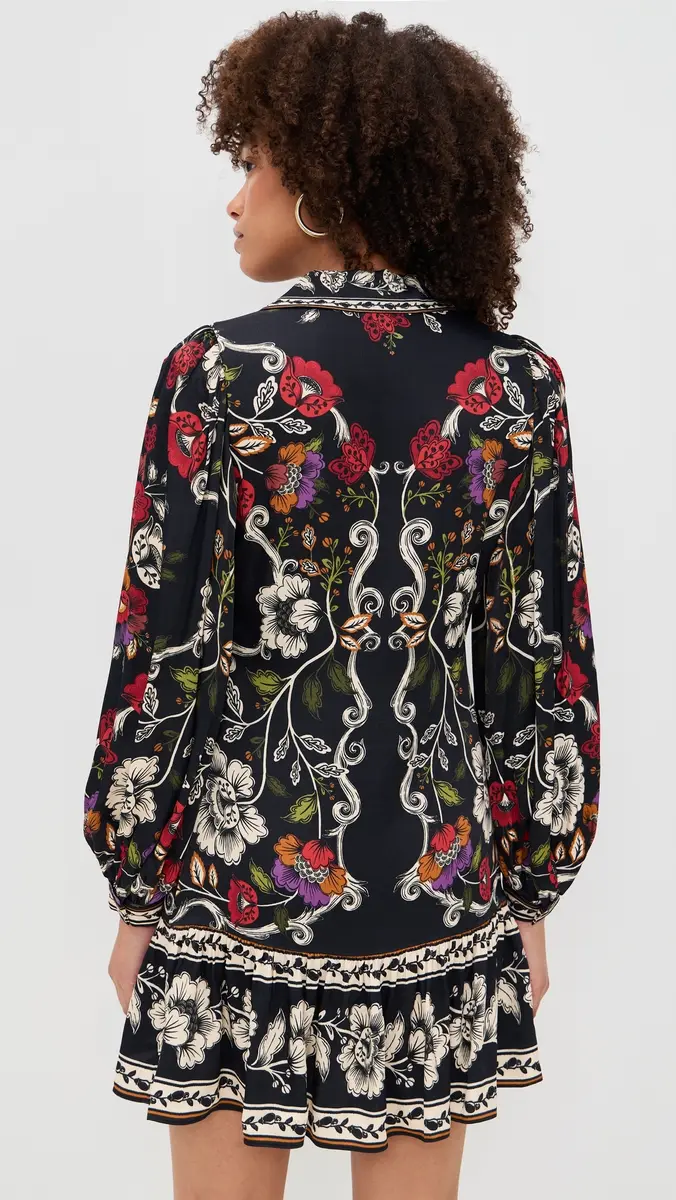 FARM Rio Rococo Flowers Black Mini Dress Rococo Flowers Black | Thumbnail 3 FARM Rio Rococo Flowers Black Mini Dress Rococo Flowers Black | Thumbnail 3
