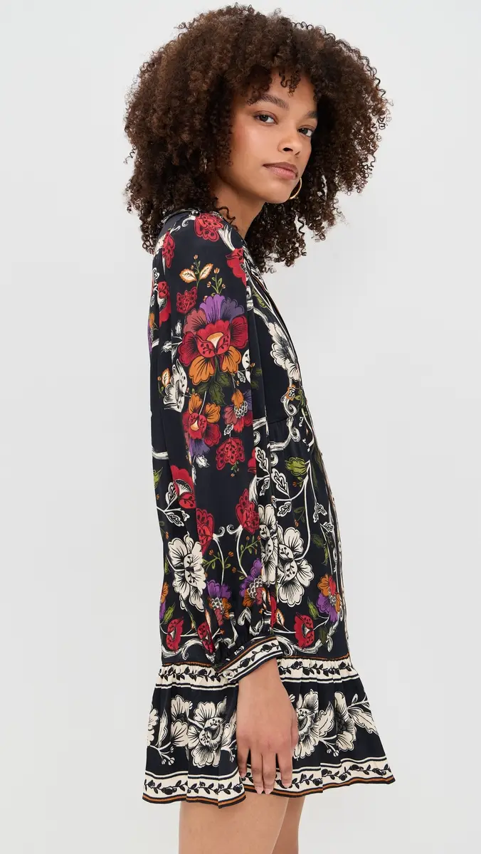 FARM Rio Rococo Flowers Black Mini Dress Rococo Flowers Black | Thumbnail 4 FARM Rio Rococo Flowers Black Mini Dress Rococo Flowers Black | Thumbnail 4