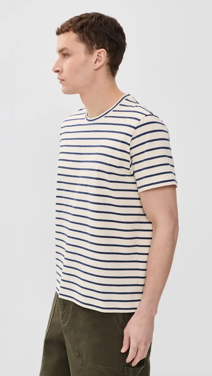 Alex Mill Standard Tee In Pablo Stripe Ivory/Navy | Thumbnail 4 Alex Mill Standard Tee In Pablo Stripe Ivory/Navy | Thumbnail 4
