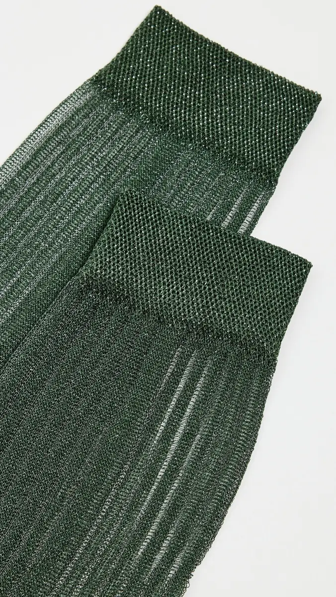 Stems Fine Ribbed Metallic Crew Socks | Thumbnail 3