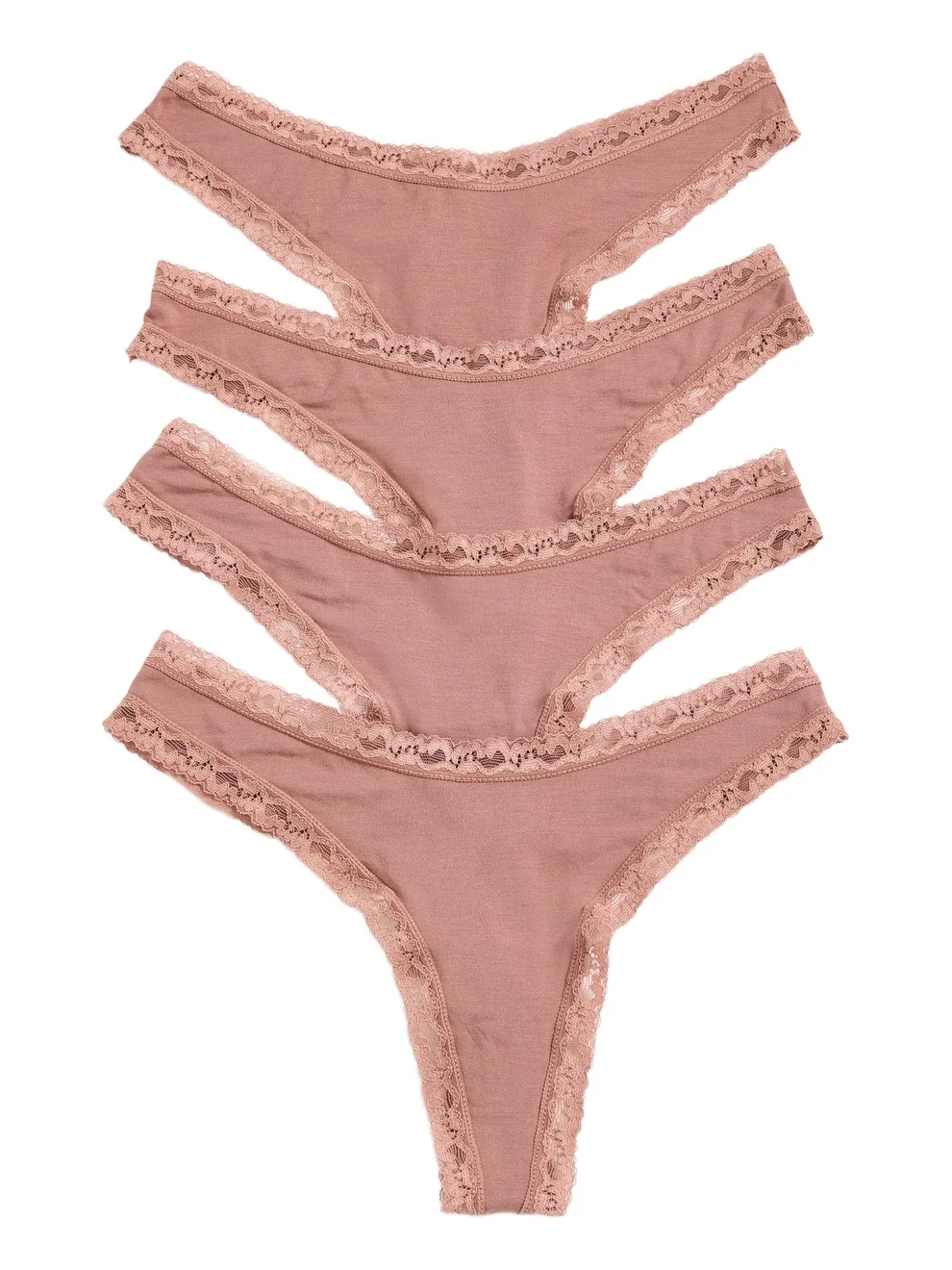 Stripe & Stare Mocha Thong 4 Pack
