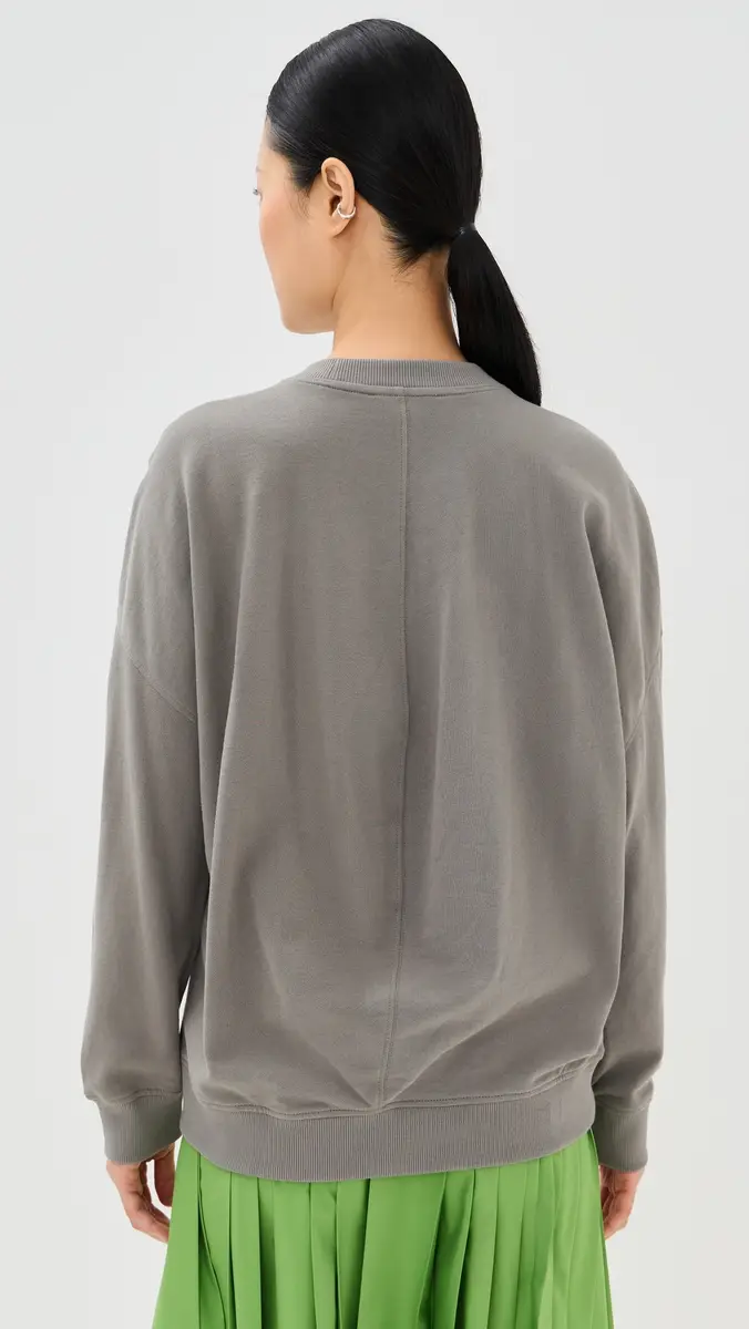 Tibi Lightweight Crew Neck Sweatshirt | Thumbnail 4