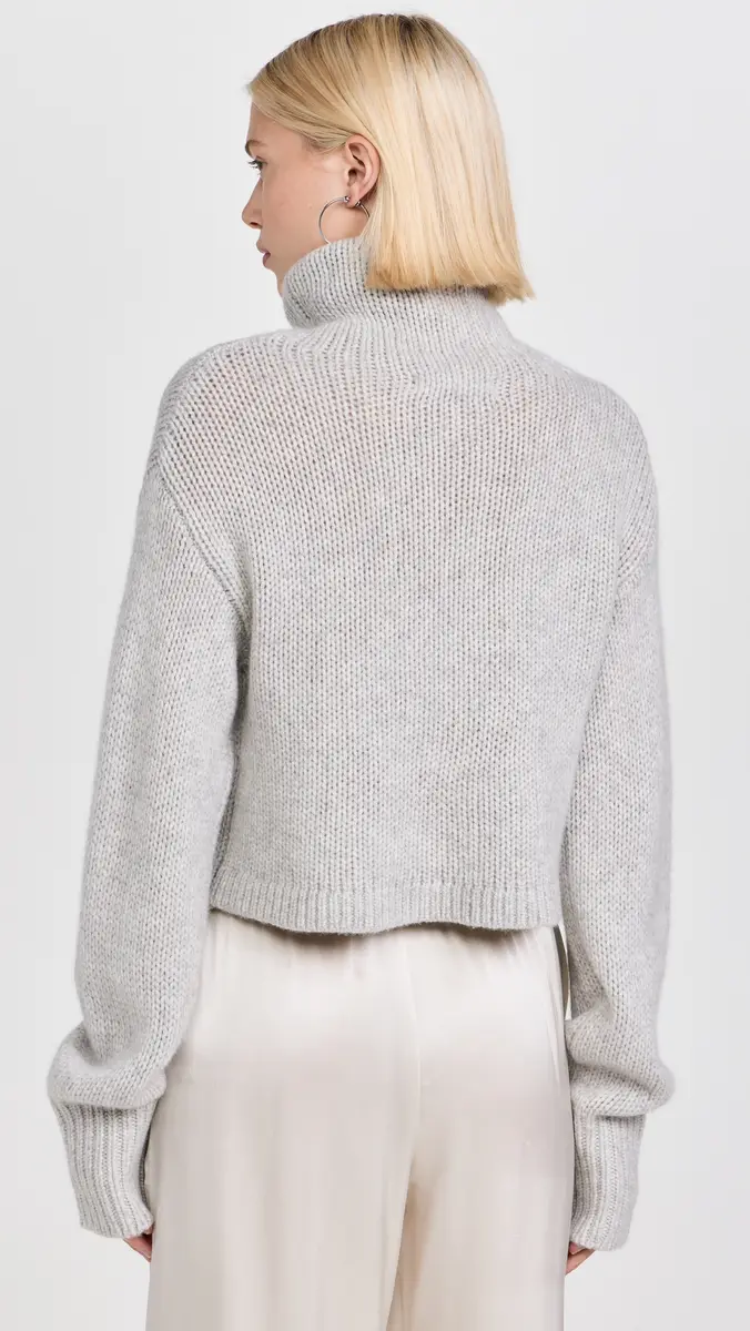 Sablyn Cropped Cashmere Turtleneck Sweater Foggy | Thumbnail 3 Sablyn Cropped Cashmere Turtleneck Sweater Foggy | Thumbnail 3