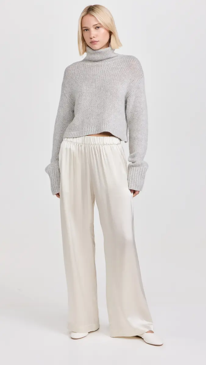 Sablyn Cropped Cashmere Turtleneck Sweater Foggy | Thumbnail 5 Sablyn Cropped Cashmere Turtleneck Sweater Foggy | Thumbnail 5