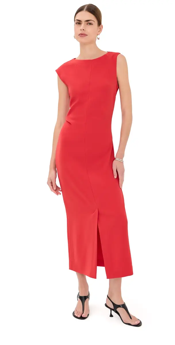 Proenza Schouler Damea Dress in Matte Double Crepe Tomato | Image 1 Proenza Schouler Damea Dress in Matte Double Crepe Tomato | Image 1