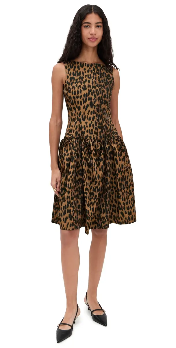 BAUM UND PFERDGARTEN Aneva Dress Dark Brown Leopard | Image 1 BAUM UND PFERDGARTEN Aneva Dress Dark Brown Leopard | Image 1
