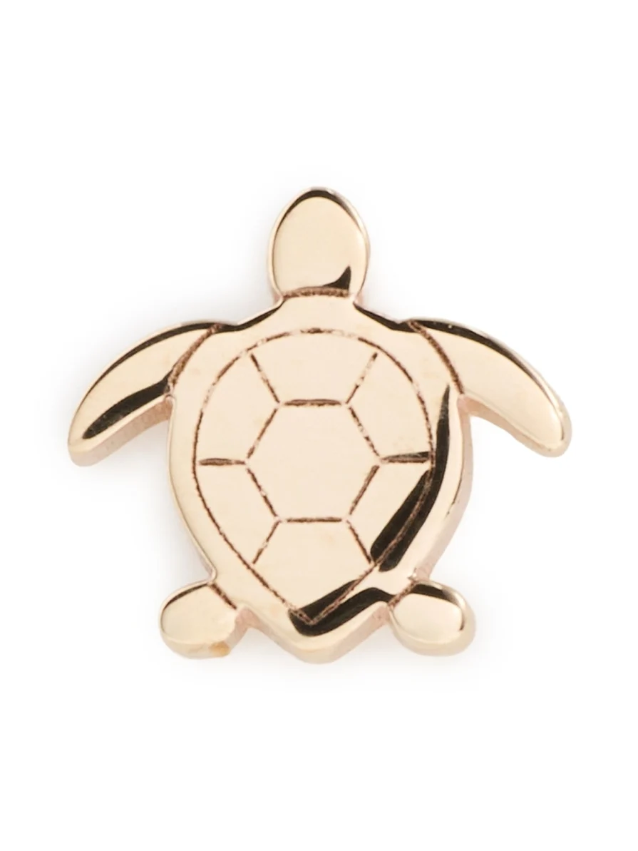 14k Gold Itty Bitty Turtle Single Stud Earring