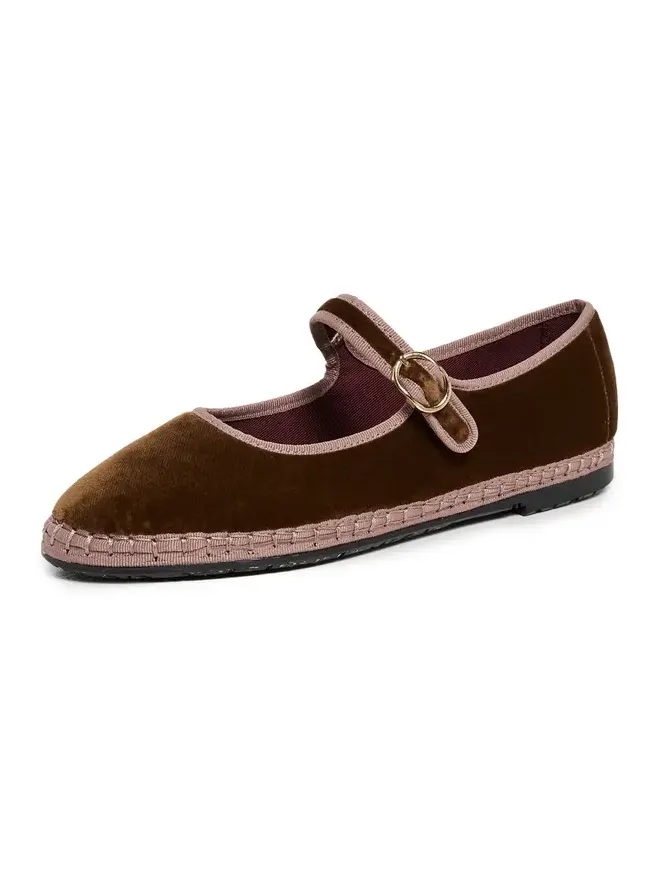 Balthasar Velvet Mary Jane Flats