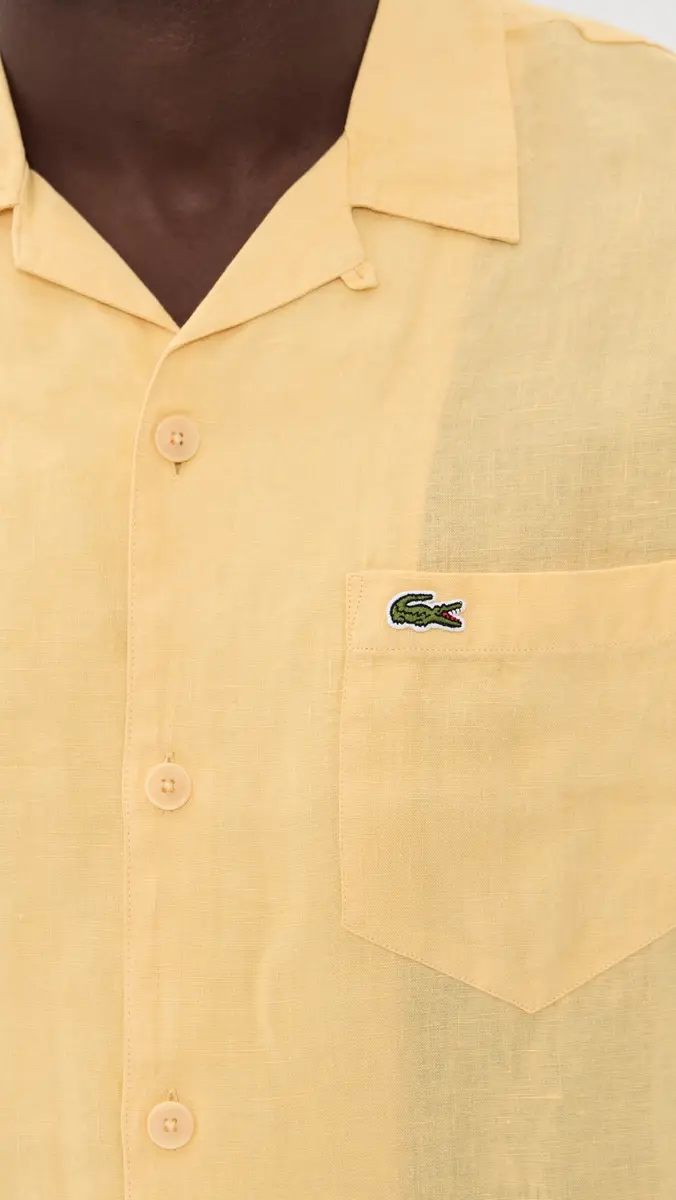 Lacoste Linen Camp Shirt Yellow | Thumbnail 6 Lacoste Linen Camp Shirt Yellow | Thumbnail 6