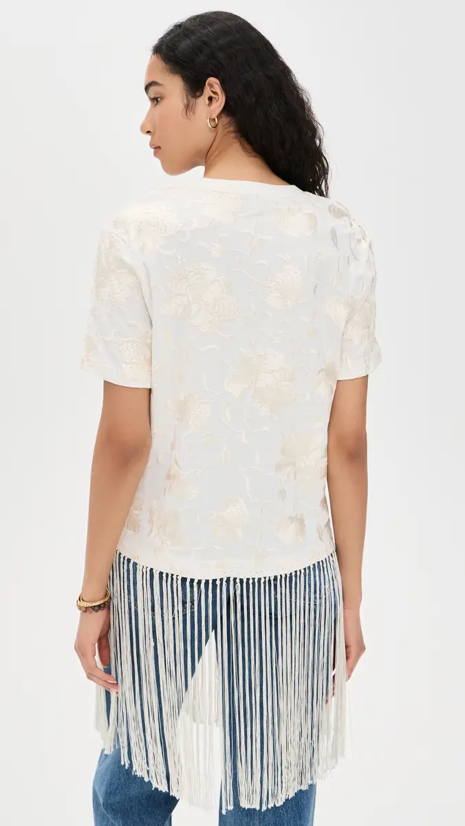 Sea Rafina Eyelet Embellished T-Shirt with Fringe White | Thumbnail 3 Sea Rafina Eyelet Embellished T-Shirt with Fringe White | Thumbnail 3