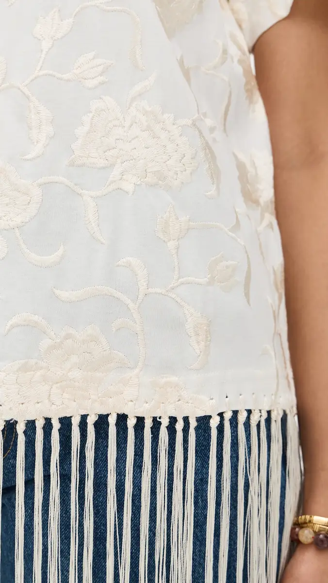 Sea Rafina Eyelet Embellished T-Shirt with Fringe White | Thumbnail 6 Sea Rafina Eyelet Embellished T-Shirt with Fringe White | Thumbnail 6