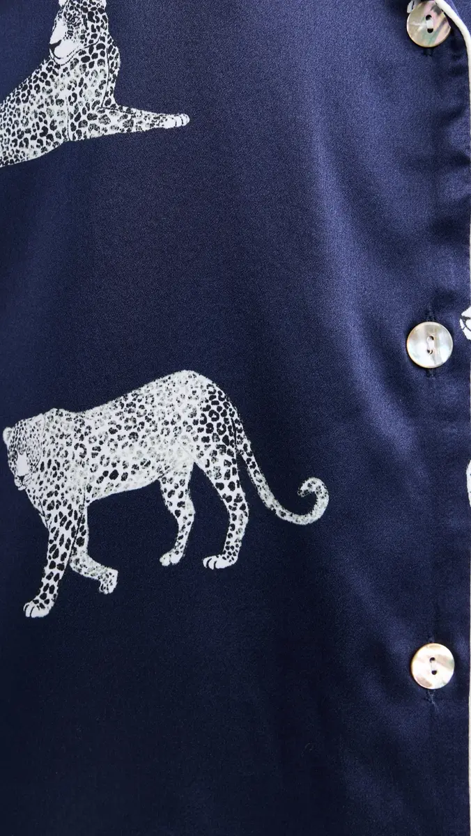 Petite Plume Silk Panthere de Nuit Classic Shorts Pajama Set | Thumbnail 6 Petite Plume Silk Panthere de Nuit Classic Shorts Pajama Set | Thumbnail 6
