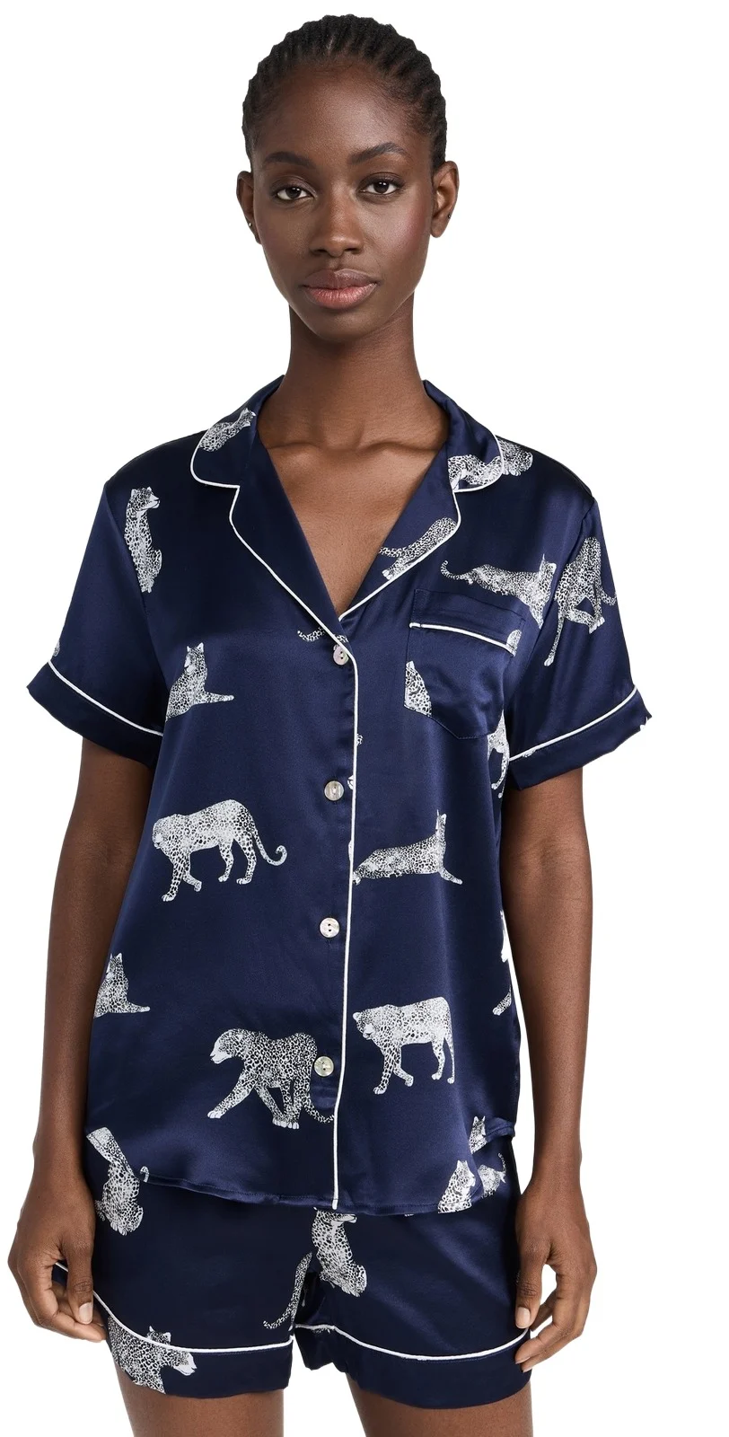 Silk Panthere de Nuit Classic Shorts Pajama Set