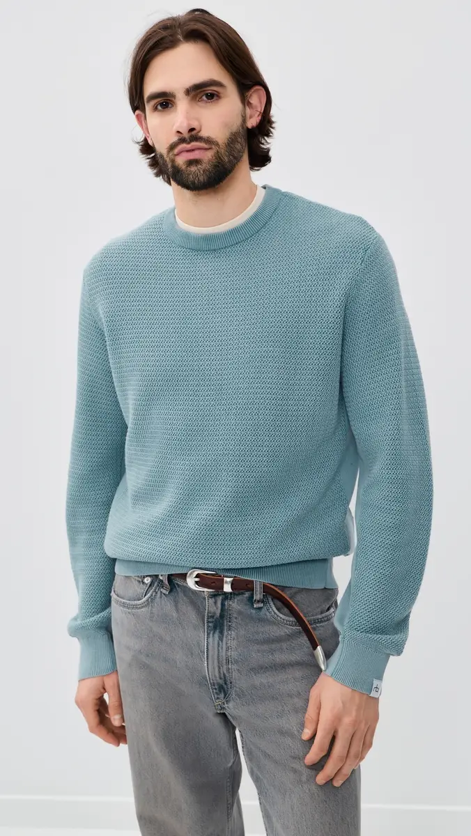 rag & bone Caden Washed Crew Sweater Fogbl | Thumbnail 2 rag & bone Caden Washed Crew Sweater Fogbl | Thumbnail 2