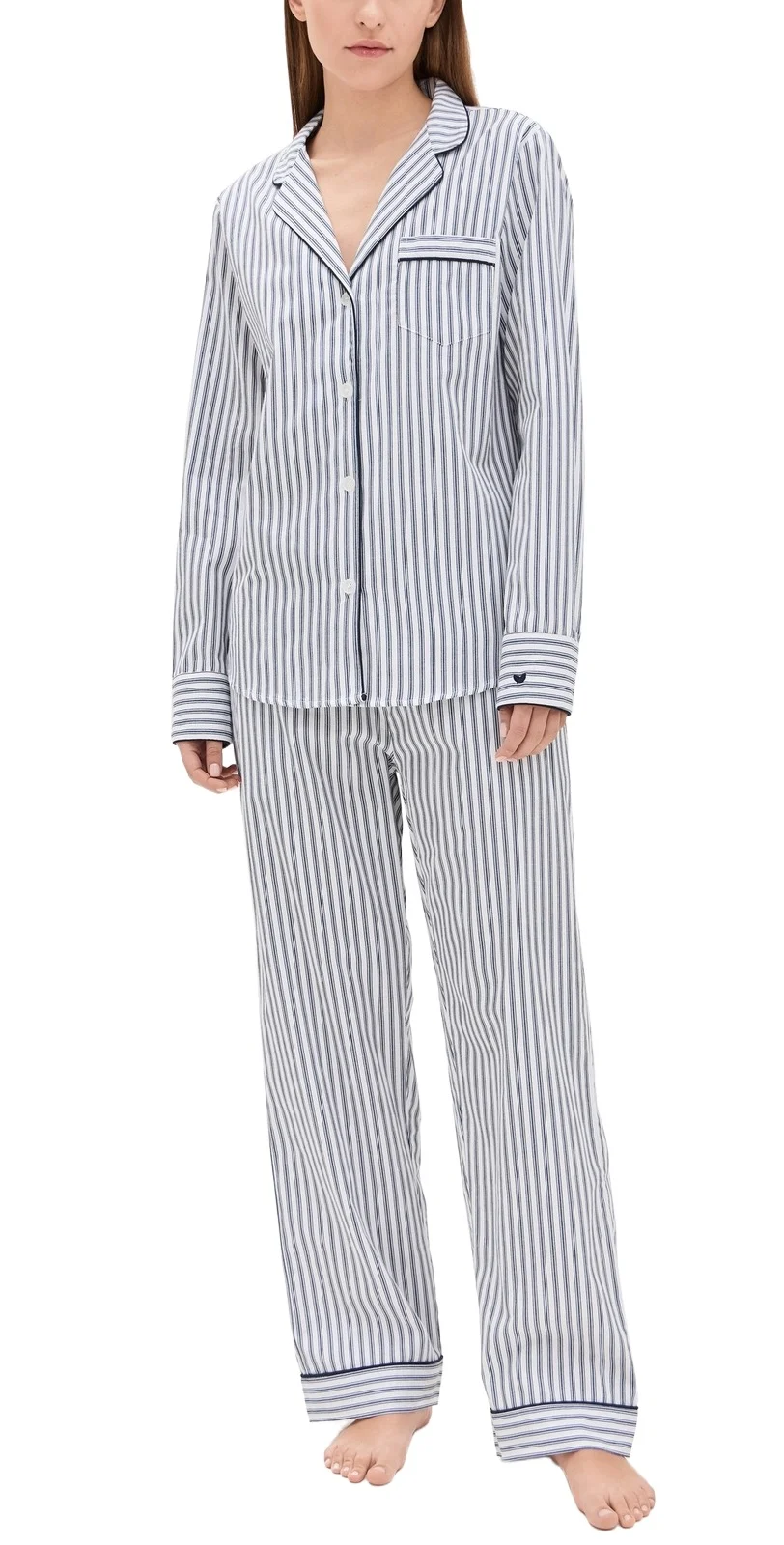 French Ticking Twill Pajama Set