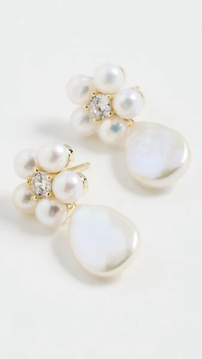 Shashi Daisy Pearl Drop Earrings | Thumbnail 4