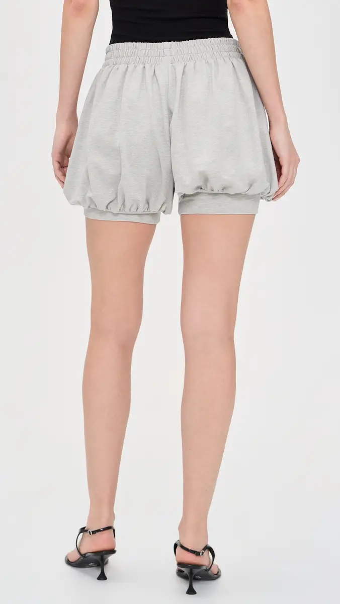 Norma Kamali Boyfriend Bubble Shorts Light Heather Grey | Thumbnail 3