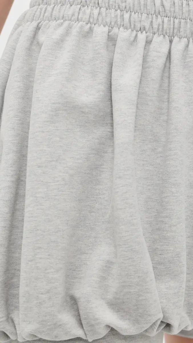 Norma Kamali Boyfriend Bubble Shorts Light Heather Grey | Thumbnail 6