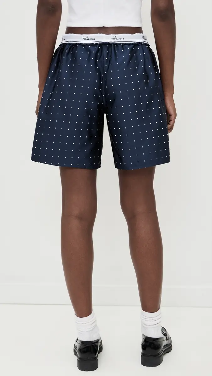 HOMMEGIRLS Long Boxer Shorts Navy Polka Dot | Thumbnail 3 HOMMEGIRLS Long Boxer Shorts Navy Polka Dot | Thumbnail 3