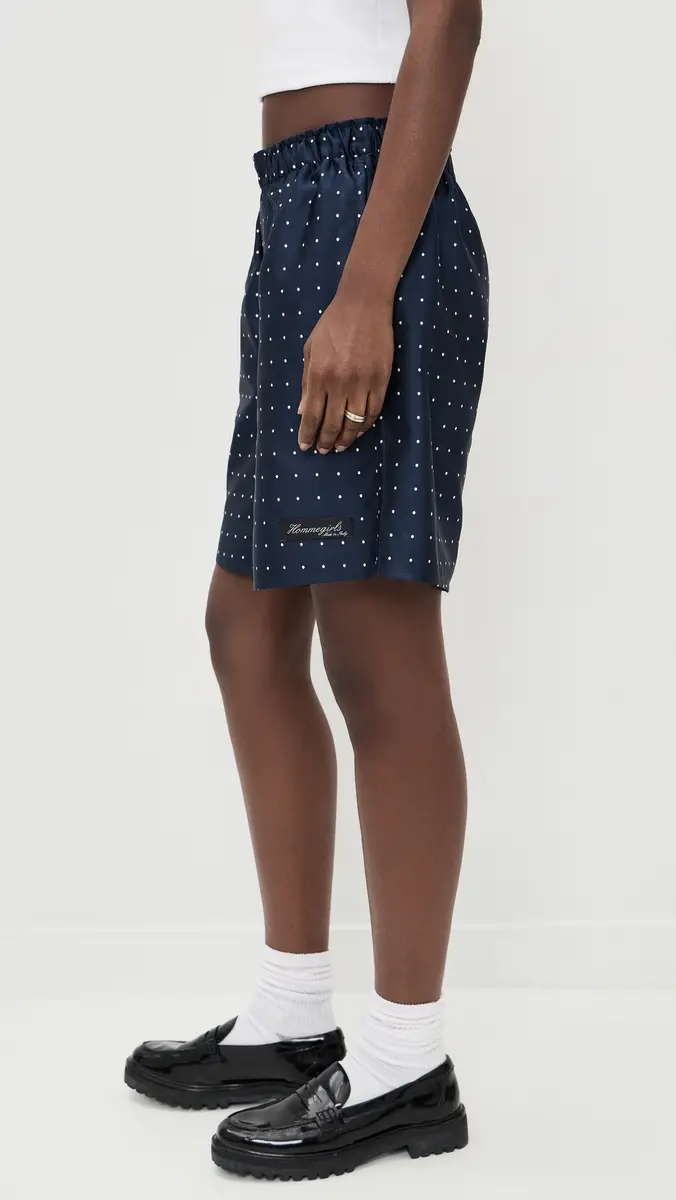 HOMMEGIRLS Long Boxer Shorts Navy Polka Dot | Thumbnail 4 HOMMEGIRLS Long Boxer Shorts Navy Polka Dot | Thumbnail 4