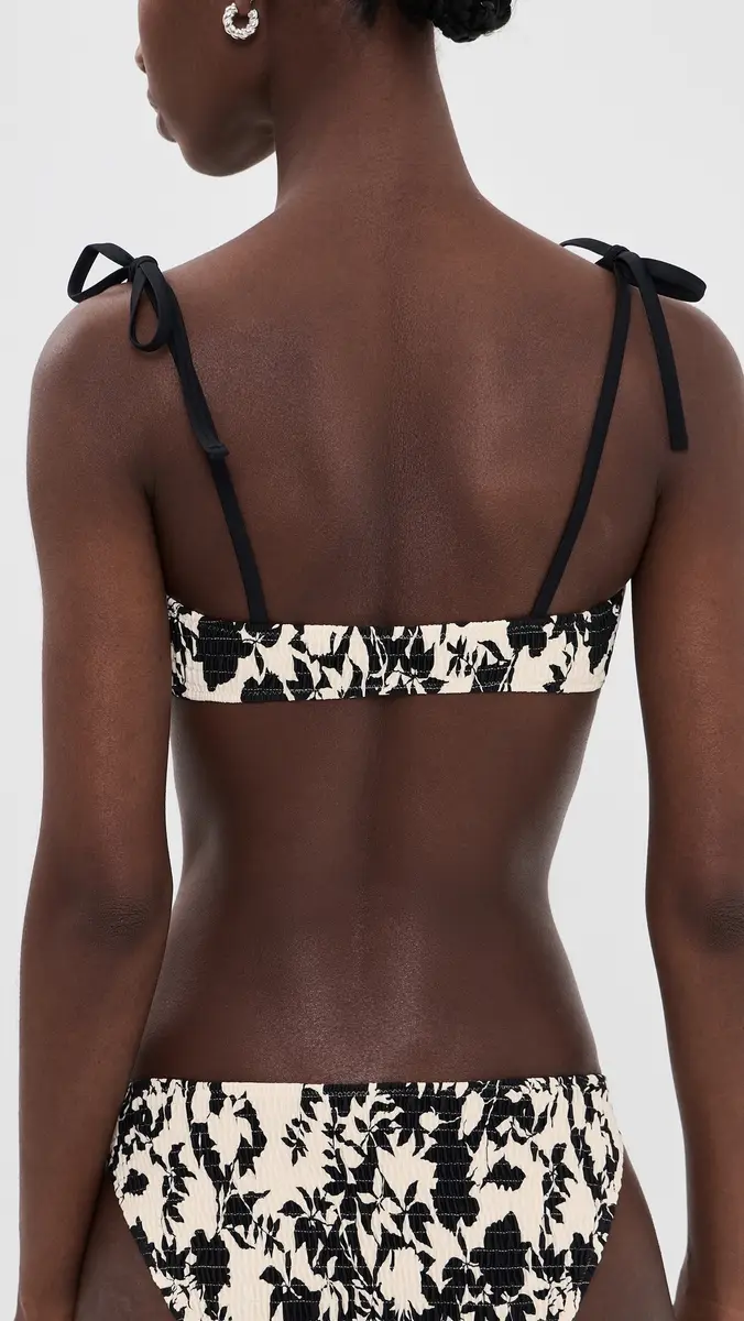 Tanya Taylor Valencia Bikini Top Black multi | Thumbnail 3