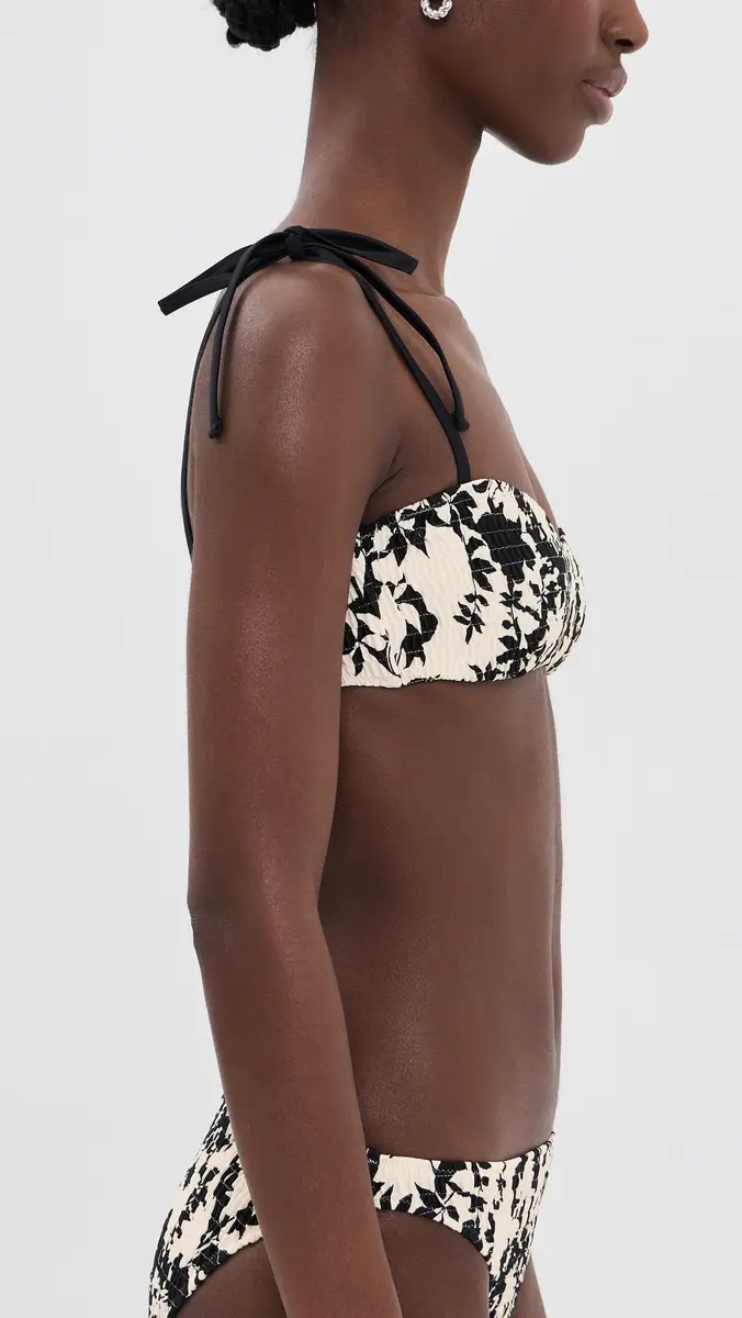 Tanya Taylor Valencia Bikini Top Black multi | Thumbnail 4