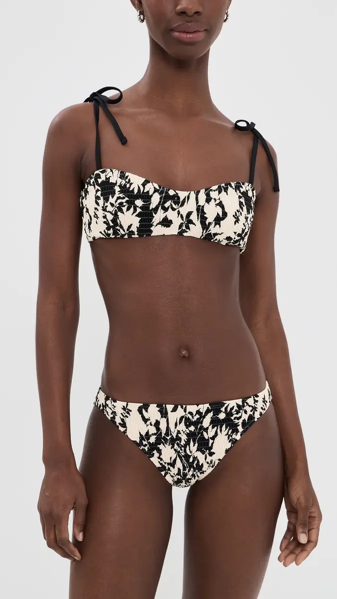 Tanya Taylor Valencia Bikini Top Black multi | Thumbnail 5
