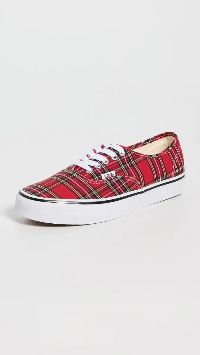 Vans Authentic Sneakers Plaid Red | Thumbnail 2