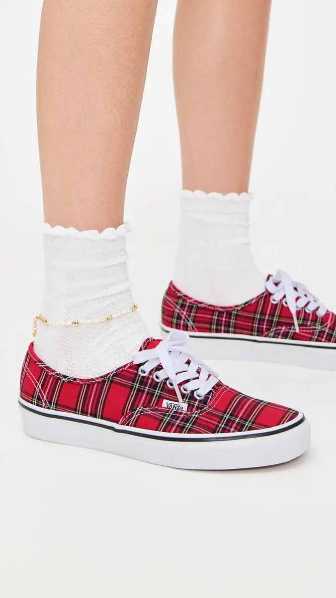 Vans Authentic Sneakers Plaid Red | Thumbnail 3