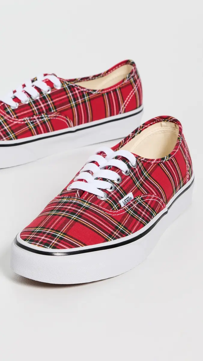 Vans Authentic Sneakers Plaid Red | Thumbnail 5