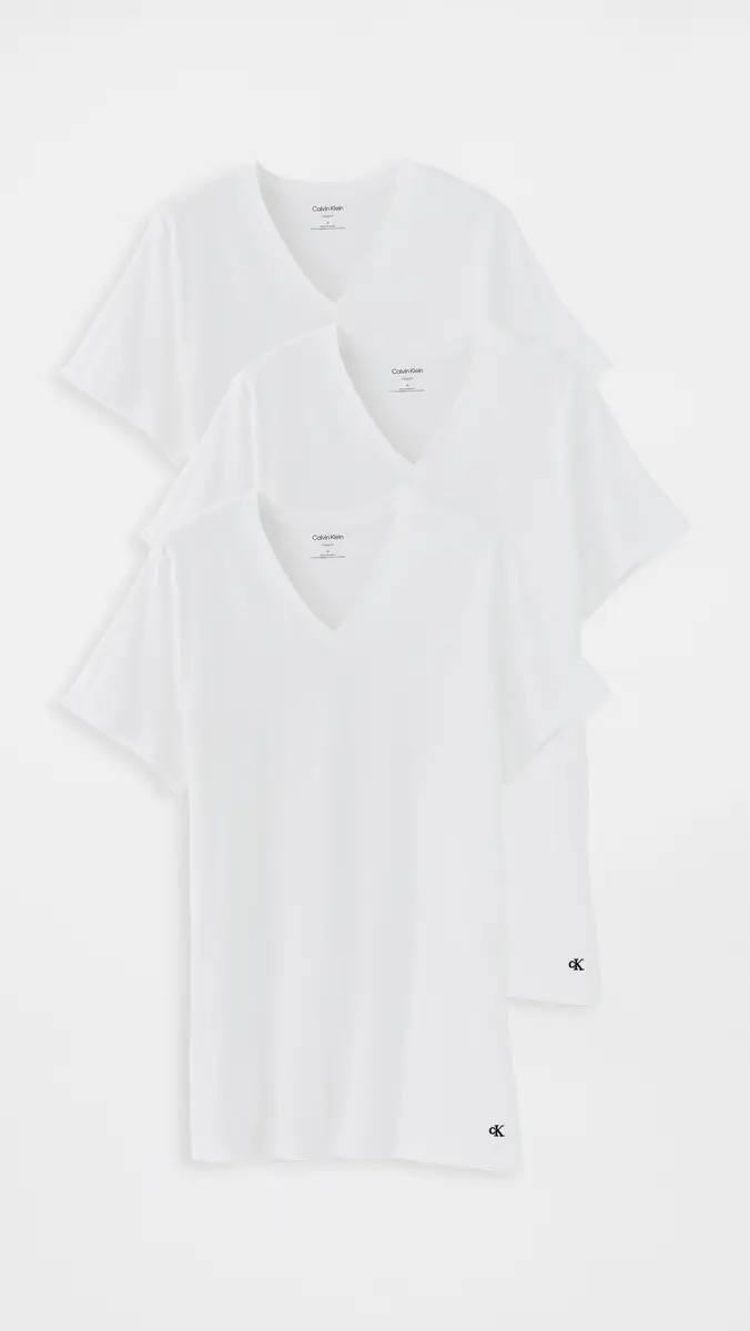 Calvin Klein Underwear Cotton Classic 3-Pack V Neck T-Shirt White | Thumbnail 2 Calvin Klein Underwear Cotton Classic 3-Pack V Neck T-Shirt White | Thumbnail 2