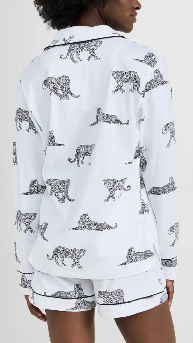 Petite Plume Luxe Pima Cotton Panthère de Paris Short Set | Thumbnail 3 Petite Plume Luxe Pima Cotton Panthère de Paris Short Set | Thumbnail 3