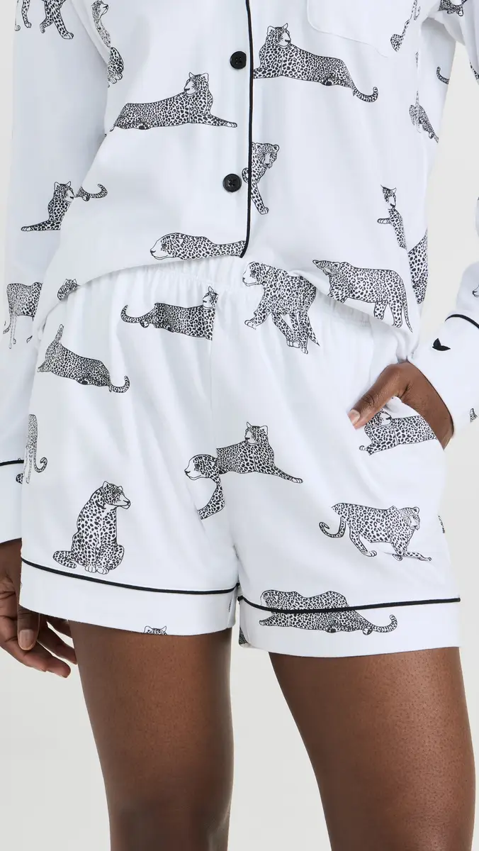 Petite Plume Luxe Pima Cotton Panthère de Paris Short Set | Thumbnail 5 Petite Plume Luxe Pima Cotton Panthère de Paris Short Set | Thumbnail 5
