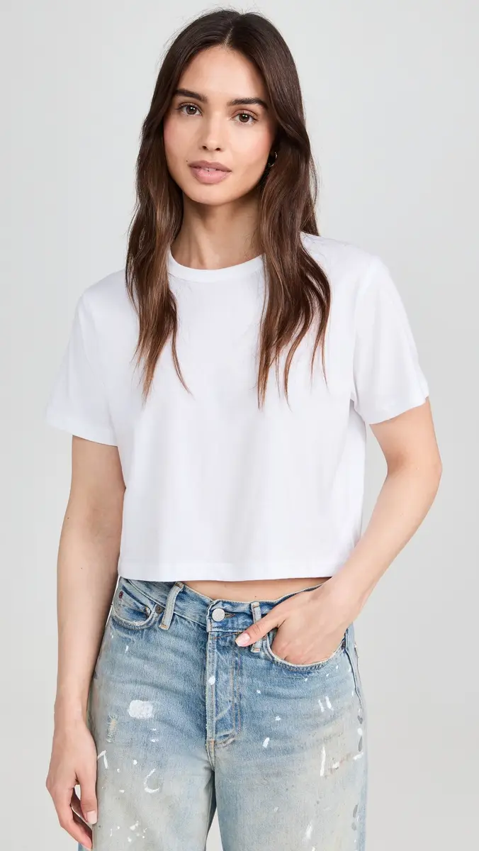 Sold Out NYC The Cropped Perfect Tee in White | Thumbnail 2 Sold Out NYC The Cropped Perfect Tee in White | Thumbnail 2