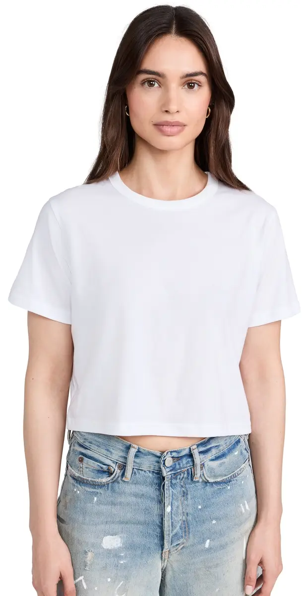 Sold Out NYC The Cropped Perfect Tee in White White | Image 1 Sold Out NYC The Cropped Perfect Tee in White White | Image 1