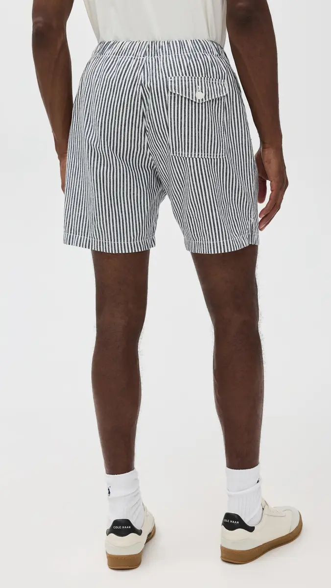 Save Khaki Hemp Stripe Easy Shorts 6 | Thumbnail 3 Save Khaki Hemp Stripe Easy Shorts 6 | Thumbnail 3