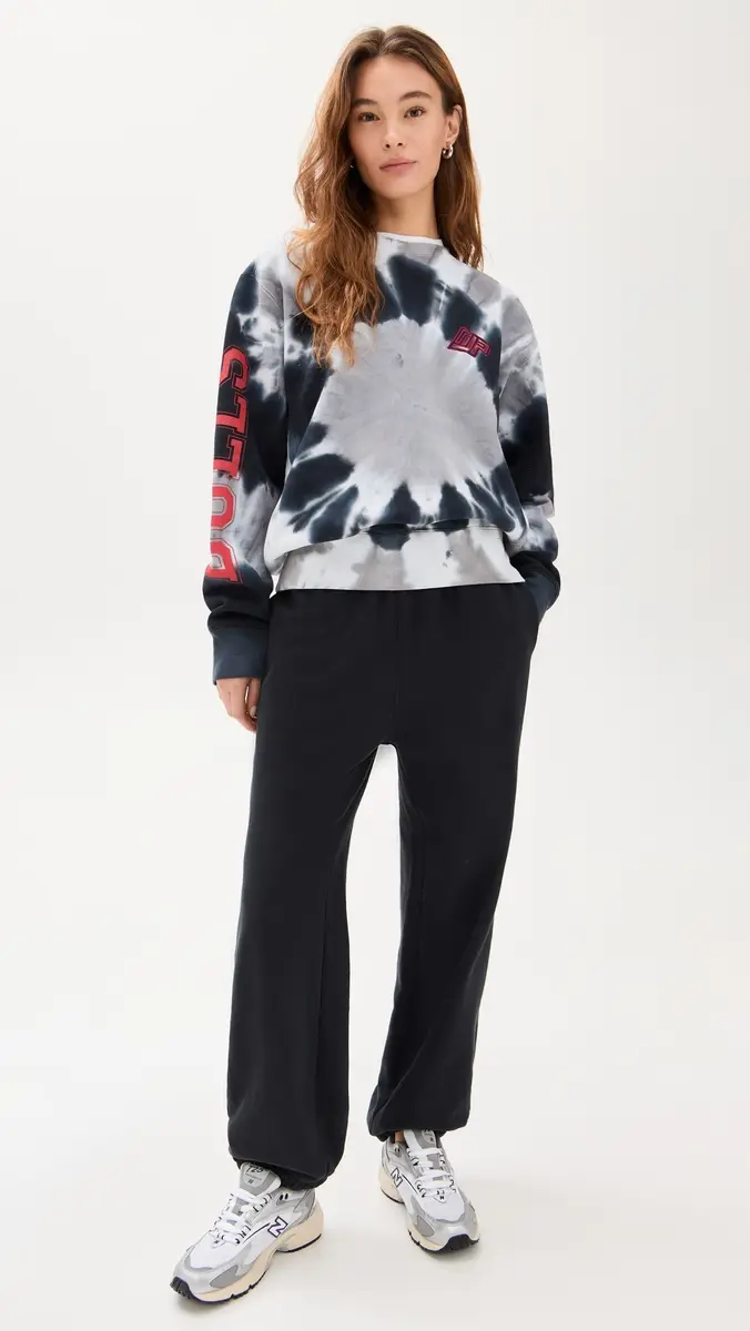 DANNIJOPRO Chicago Bulls Team Crew Sweatshirt Black Tie Dye | Thumbnail 5