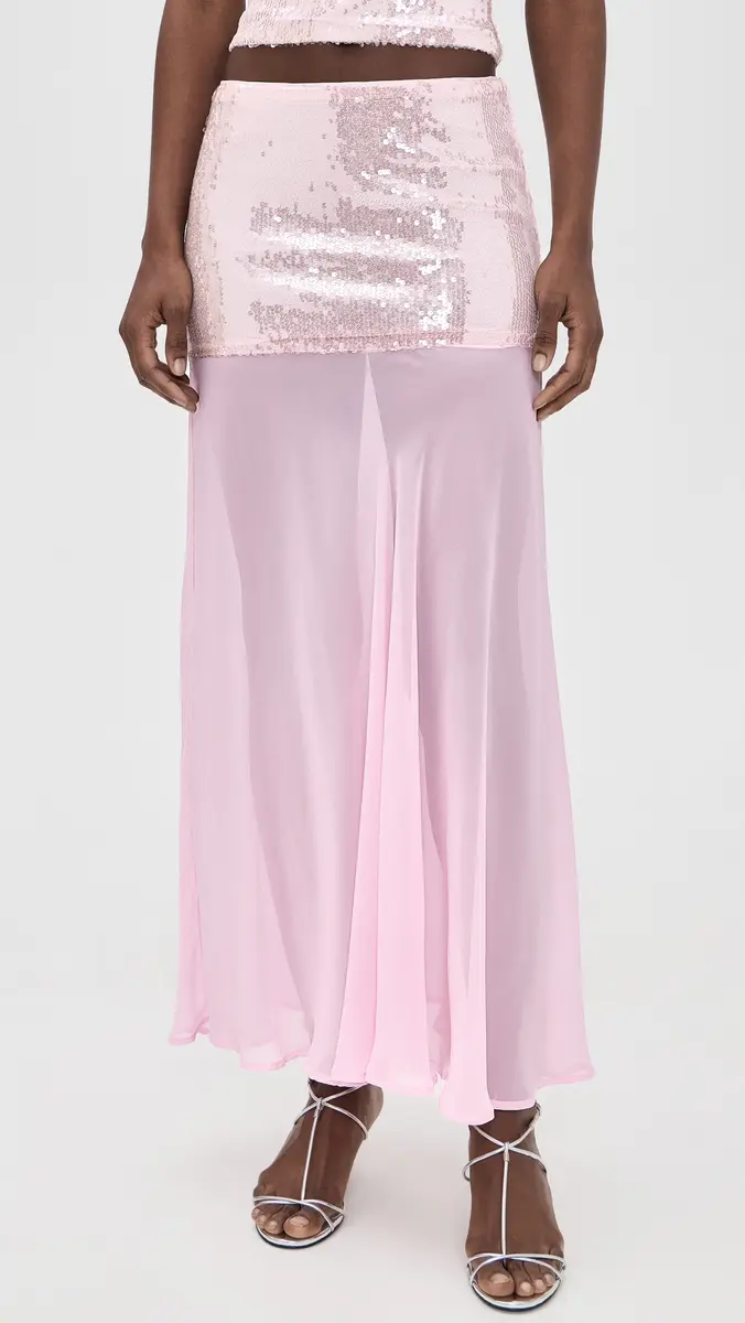 Runaway the Label Adeluna Sheer Bottom Maxi Skirt Light Pink | Thumbnail 2 Runaway the Label Adeluna Sheer Bottom Maxi Skirt Light Pink | Thumbnail 2