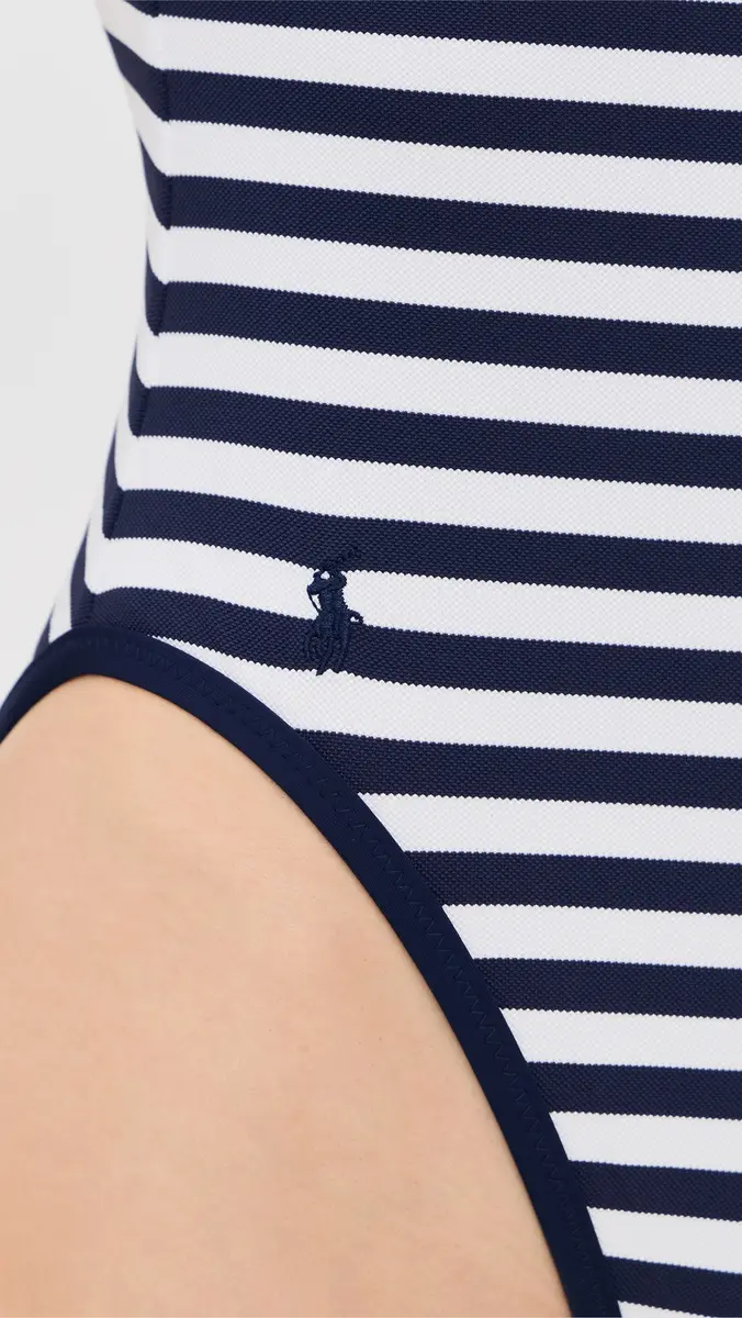 Polo Ralph Lauren Pique Stripe Scoop Tank One Piece White/Navy | Thumbnail 6 Polo Ralph Lauren Pique Stripe Scoop Tank One Piece White/Navy | Thumbnail 6