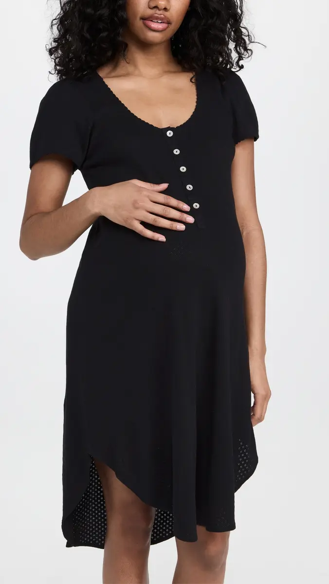 HATCH The Pointelle Nightgown Black | Thumbnail 2 HATCH The Pointelle Nightgown Black | Thumbnail 2