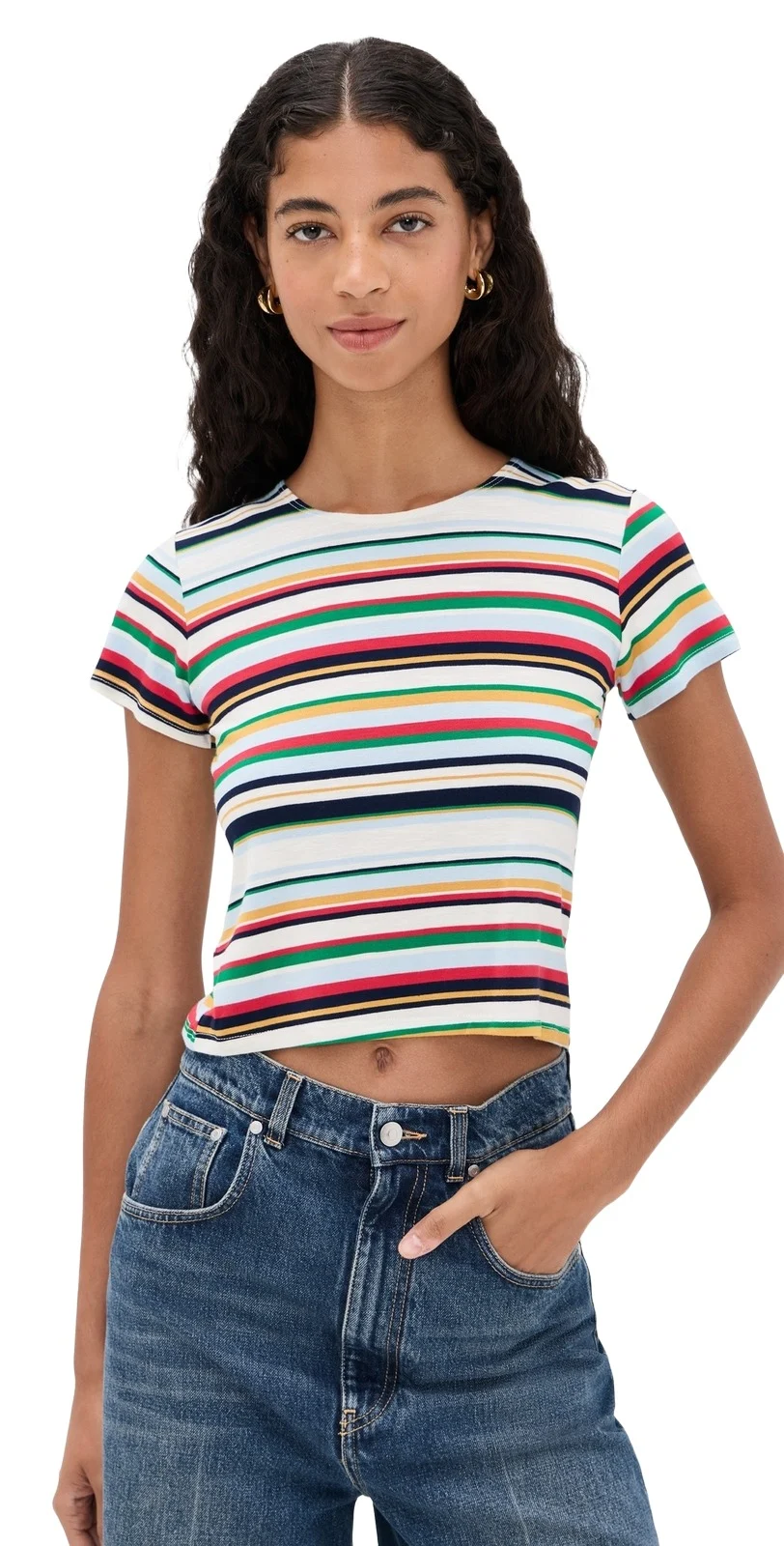 LE BOP Eloise Striped Crop Tee