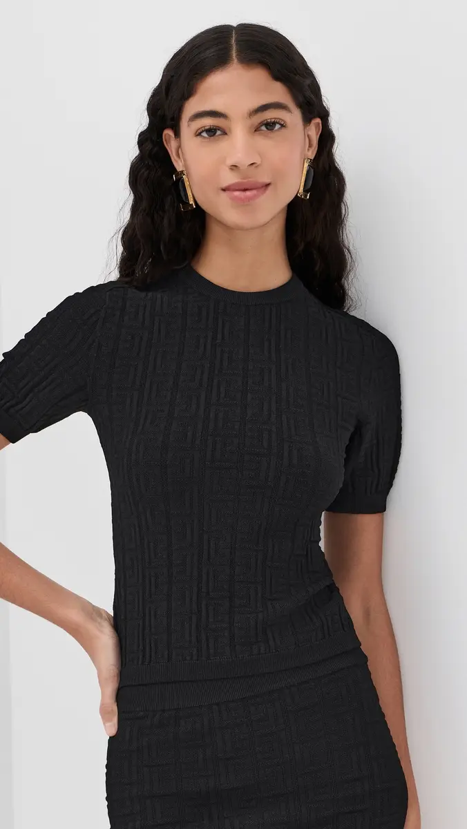 Balmain Monogram Knit Top Noir | Thumbnail 2