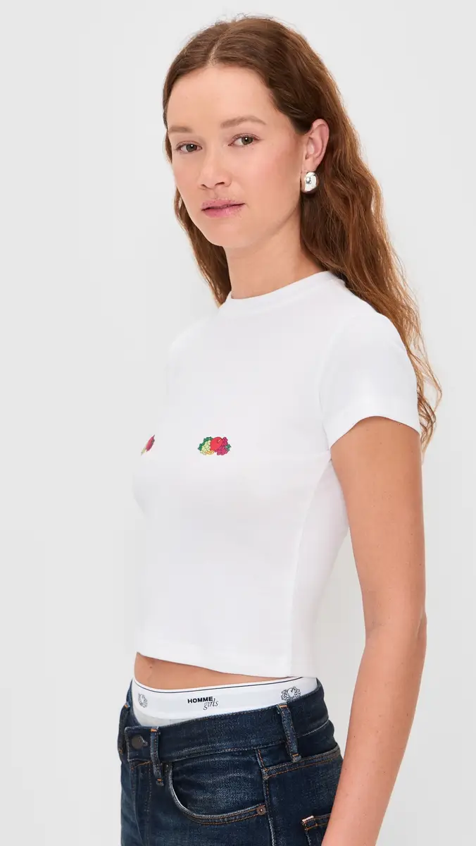 Hommegirls Homme Girls x Fruit of The Loom Baby Tee With Double Logo White w/ Fruit Clusters | Thumbnail 4 Hommegirls Homme Girls x Fruit of The Loom Baby Tee With Double Logo White w/ Fruit Clusters | Thumbnail 4