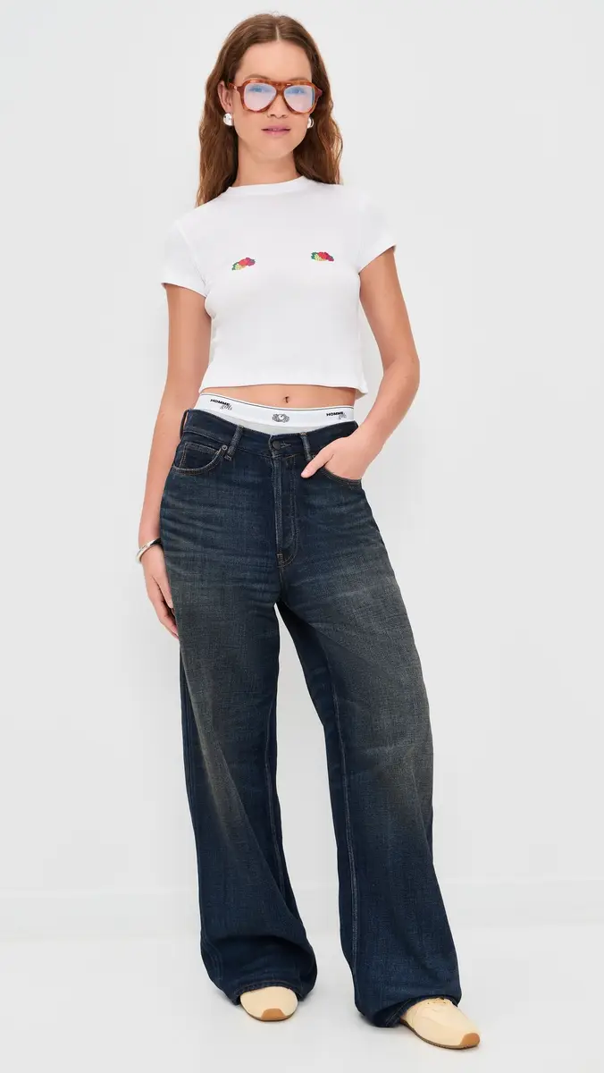 Hommegirls Homme Girls x Fruit of The Loom Baby Tee With Double Logo White w/ Fruit Clusters | Thumbnail 5 Hommegirls Homme Girls x Fruit of The Loom Baby Tee With Double Logo White w/ Fruit Clusters | Thumbnail 5