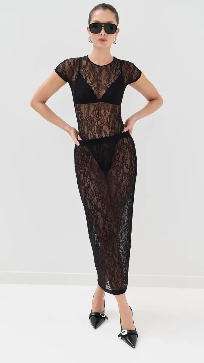 WARDROBE.NYC WARDROBE. NYC Lace Cap Sleeve Thong Bodysuit Black | Thumbnail 5 WARDROBE.NYC WARDROBE. NYC Lace Cap Sleeve Thong Bodysuit Black | Thumbnail 5