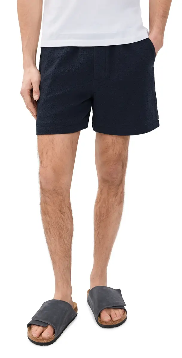 FRAME Open Weave Shorts 5 Dark Navy | Image 1 FRAME Open Weave Shorts 5 Dark Navy | Image 1