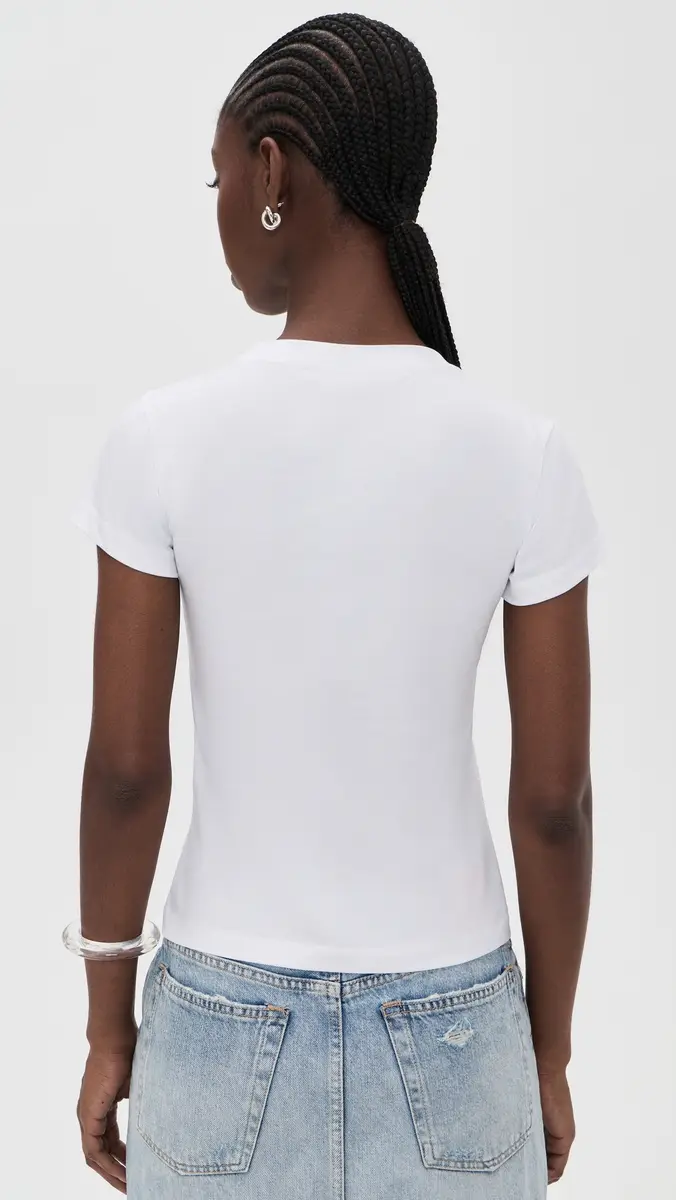 GANNI Baby Fit T-shirt Raspberry Bright White | Thumbnail 3