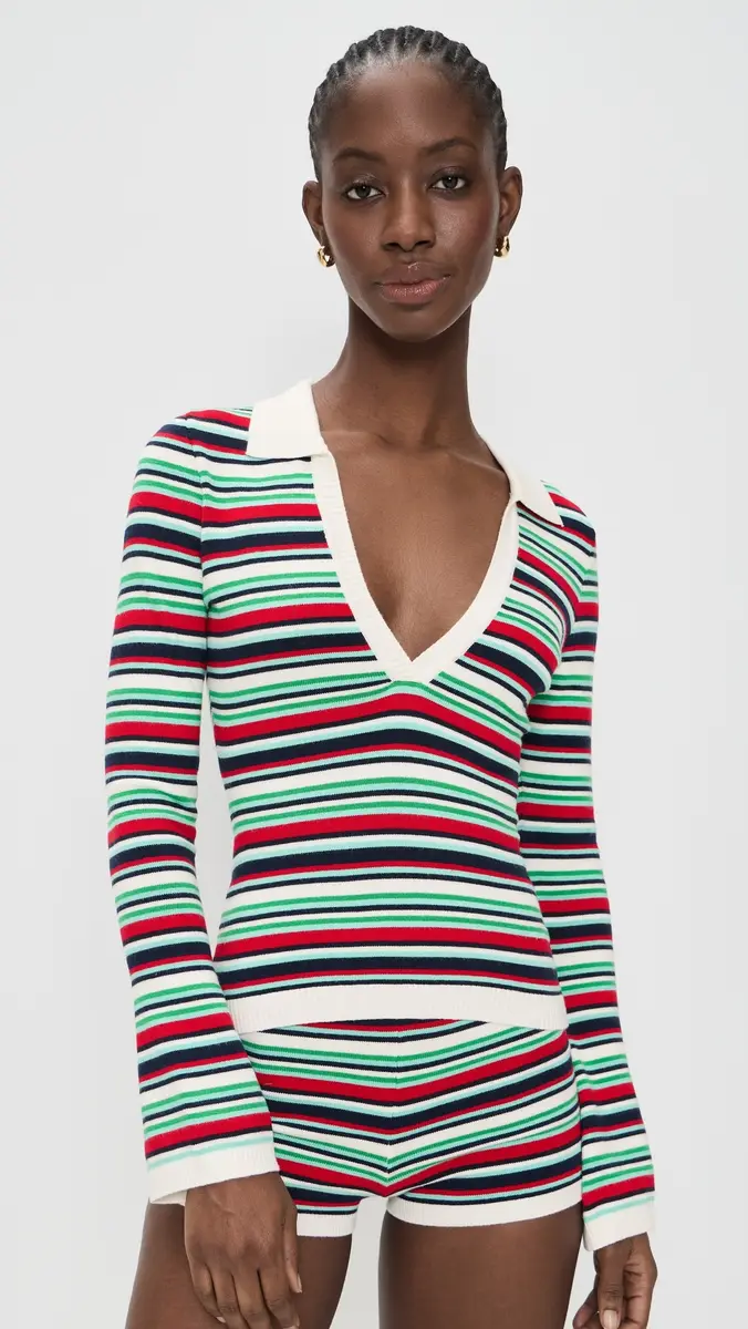 Seven Wonders Xyla Collared Long Sleeve Knit Top Xyla Stripe | Thumbnail 2 Seven Wonders Xyla Collared Long Sleeve Knit Top Xyla Stripe | Thumbnail 2