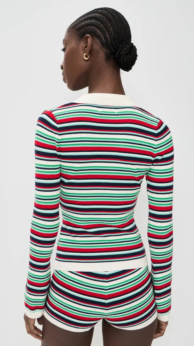 Seven Wonders Xyla Collared Long Sleeve Knit Top Xyla Stripe | Thumbnail 3 Seven Wonders Xyla Collared Long Sleeve Knit Top Xyla Stripe | Thumbnail 3